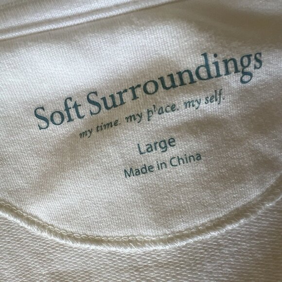 Soft Surroundings Size Large Creamy White Tunic Sleeveless Scoop Neck Side Slits - Picture 2 of 6